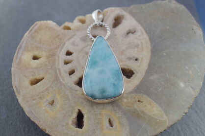 Wisiorek Zawieszka Larimar Srebro 925 Naturalny Larimar