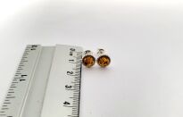 Kolczyki Sztyft Bursztyn Bałtycki Sztyft Srebro 925 - 7