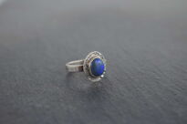 Pierścionek Ciemny Opal Australijski Srebro 925 r.14 Rękodzieło - 8