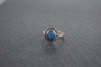 Pierścionek Ciemny Opal Australijski Srebro 925 r.14 Rękodzieło - 11