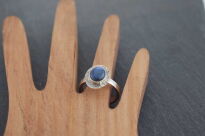 Pierścionek Ciemny Opal Australijski Srebro 925 r.14 Rękodzieło - 6