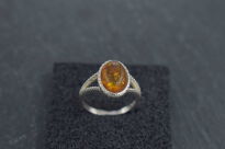 Pierścionek z bursztynem bałtyckim srebro 925 styl retro r.14 - 13