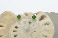 Kolczyki Małe Diopsyd Chrom Fasetowany Sztyft Srebro 925 Zielone kolczyki - 13