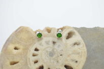 Kolczyki Małe Diopsyd Chrom Fasetowany Sztyft Srebro 925 Zielone kolczyki - 10