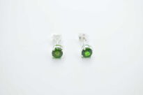 Kolczyki Małe Diopsyd Chrom Fasetowany Sztyft Srebro 925 Zielone kolczyki - 8