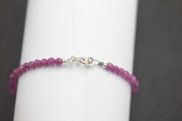 Bransoleta Rubin Naturalny Kulki Fasetowane Srebro925 - 11