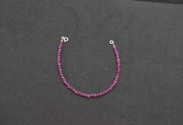 Bransoleta Rubin Naturalny Kulki Fasetowane Srebro925 - 4