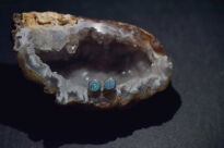 Kolczyki sztyft opal australijski dublet srebro 925 - 8