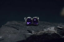 Małe Kolczyki Ametyst Fasetowany Sztyft Srebro 925 - 4