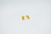 Kolczyki Sztyft Bursztyn Bałtycki Srebro Pozłocone 925 - 8