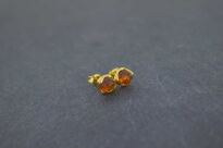 Kolczyki Sztyft Bursztyn Bałtycki Srebro Pozłocone 925 - 5