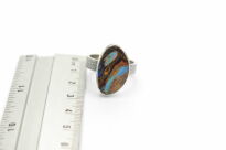 Pierścionek Opal boulder Australia naturalny ręcznie robiony srebro 925 r.20 - 13