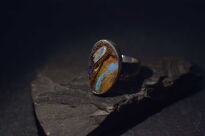 Pierścionek Opal boulder Australia naturalny ręcznie robiony srebro 925 r.20 - 3
