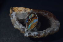 Pierścionek Opal boulder Australia naturalny ręcznie robiony srebro 925 r.20 - 9