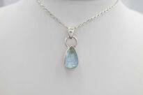 Zawieszka Surowy Niepolerowany Akwamaryn Srebro 925 - 2