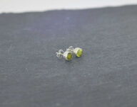 Kolczyki Małe Oliwin Perydot Fasetowany (5 mm) Sztyft Srebro 925 - 7