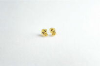 Kolczyki sztyfty złocone srebro 925 z bursztynem zielonym (5mm) - 13