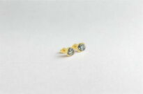 Kolczyki sztyfty złocone srebro 925 z bursztynem zielonym (5mm) - 5