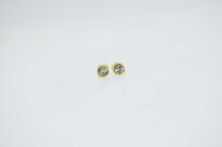 Kolczyki sztyfty złocone srebro 925 z bursztynem zielonym (5mm) - 9