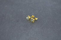 Kolczyki sztyfty złocone srebro 925 z bursztynem zielonym (5mm) - 4