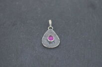 Zawieszka Rubin Różowy Fasetowany Srebro 925 Rękodzieło - 6