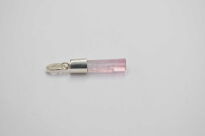 Turmalin różowy rubelit naturalny surowa zawieszka srebro 925 unikat rękodzieło - 7