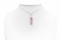 Turmalin różowy rubelit naturalny surowa zawieszka srebro 925 unikat rękodzieło - 9