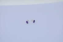 Małe Kolczyki Ametyst Fasetowany Sztyft Srebro 925 - 4