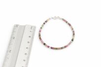 Bransoletka z kolorowego turmalinu drobne fasetowane kostki srebro 925 - 10