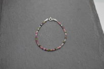 Bransoletka z kolorowego turmalinu drobne fasetowane kostki srebro 925 - 12