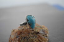 Pierścionek z Turkusem Srebro 925 r.12 Turkus Rękodzieło - 4