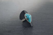 Pierścionek z Turkusem Srebro 925 r.12 Turkus Rękodzieło - 8