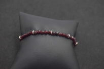 Bransoleta Granat Naturalny Kulki Fasetowane Srebro 925 - 5