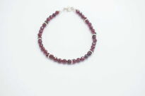 Bransoleta Granat Naturalny Kulki Fasetowane Srebro 925 - 6