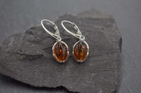 Wiszące Kolczyki z Bursztynem Bałtyckim Srebro 925 - 3