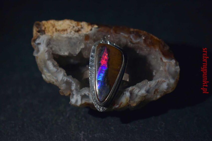 Pierścień Opal Australia Boulder Srebro 925 r.15