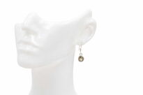 Kolczyki srebrne 925 z kwarcem dymnym wiszące owal fasetowany minimalistyczne - 3