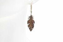 Srebrne kolczyki piórka oksydowane rękodzieło długie Srebro 925 - 2