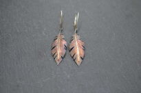 Srebrne kolczyki piórka oksydowane rękodzieło długie Srebro 925 - 3
