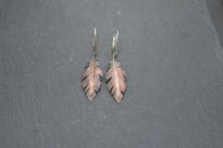 Srebrne kolczyki piórka oksydowane rękodzieło długie Srebro 925 - 5