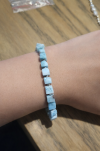 Bransoletka larimar naturalny kostka srebro 925 damska ręcznie robiona - 5