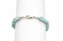 Bransoletka larimar naturalny kostka srebro 925 damska ręcznie robiona - 16