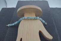 Bransoletka larimar naturalny kostka srebro 925 damska ręcznie robiona - 6