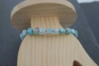 Bransoletka larimar naturalny kostka srebro 925 damska ręcznie robiona - 9