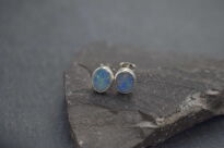 Kolczyki sztyft opal australijski dublet srebro 925 - 3