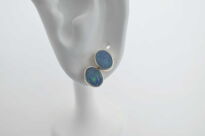 Kolczyki sztyft opal australijski dublet srebro 925 - 6