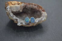 Kolczyki sztyft opal australijski dublet srebro 925 - 5