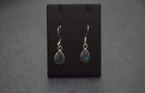 Małe kolczyki srebrne z labradorytem mała łezka naturalny kamień Srebro 925 - 8