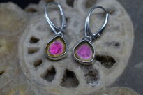 Kolczyki Turmalin Arbuzowy Wiszące Srebro - 8