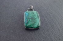Zawieszka Malachit z Chryzokolą Srebro 925 Rękodzieło - 5